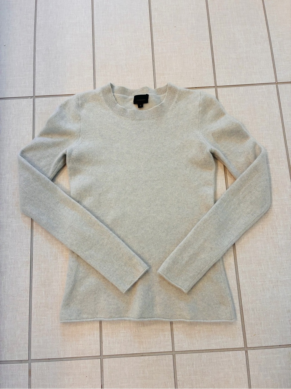 J. Crew Italian Cashmere Light Grey Crewneck Sweater S